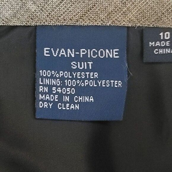 Evan-Picone Vintage Tan Taupe Blazer & Skirt Suit 10 - Picture 9 of 12